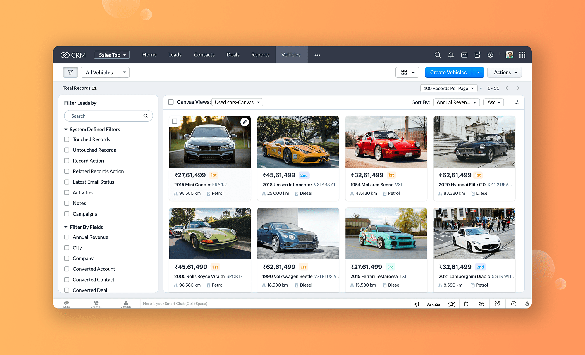 Zoho Canvas Tile View
