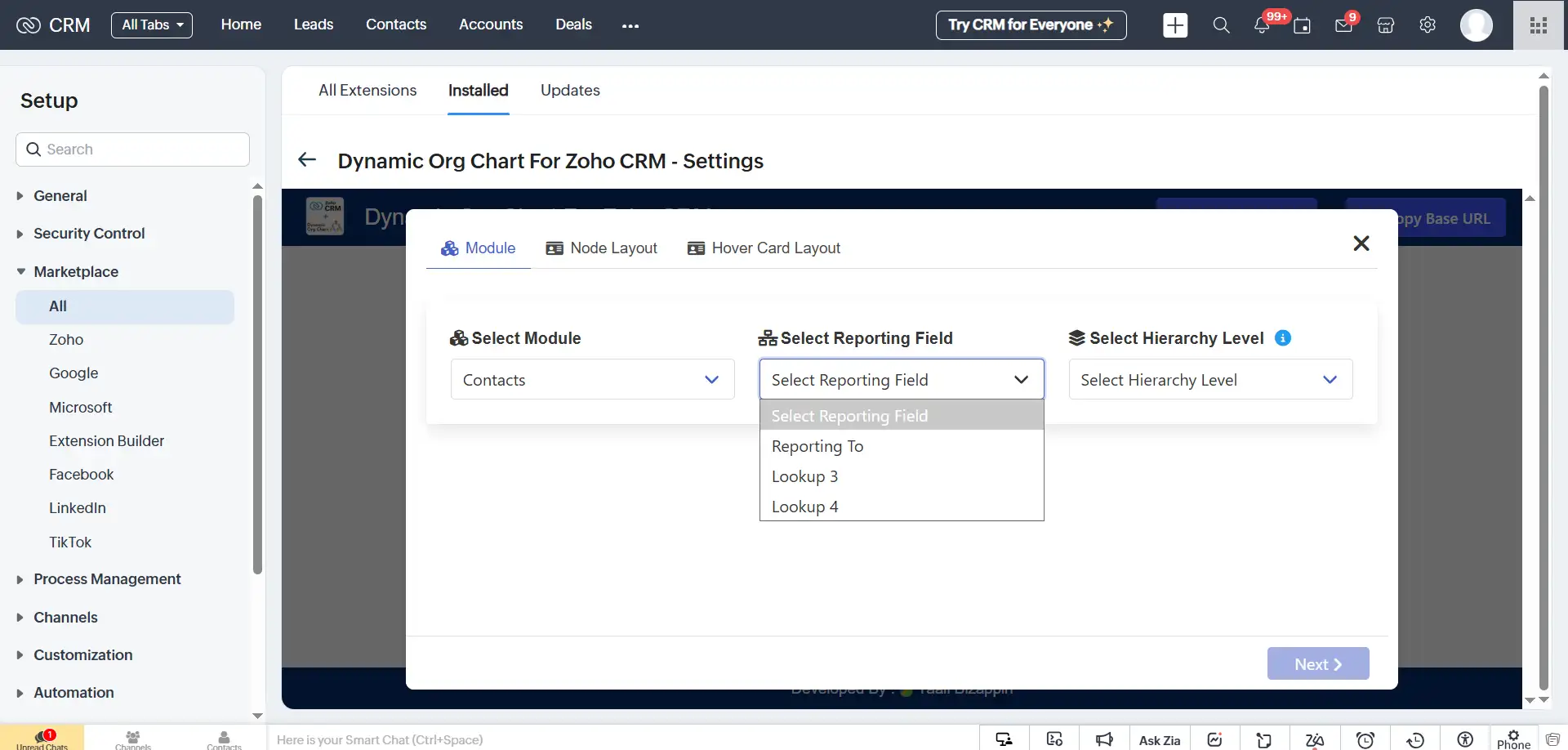 Fully Configurable Hierarchy Logic