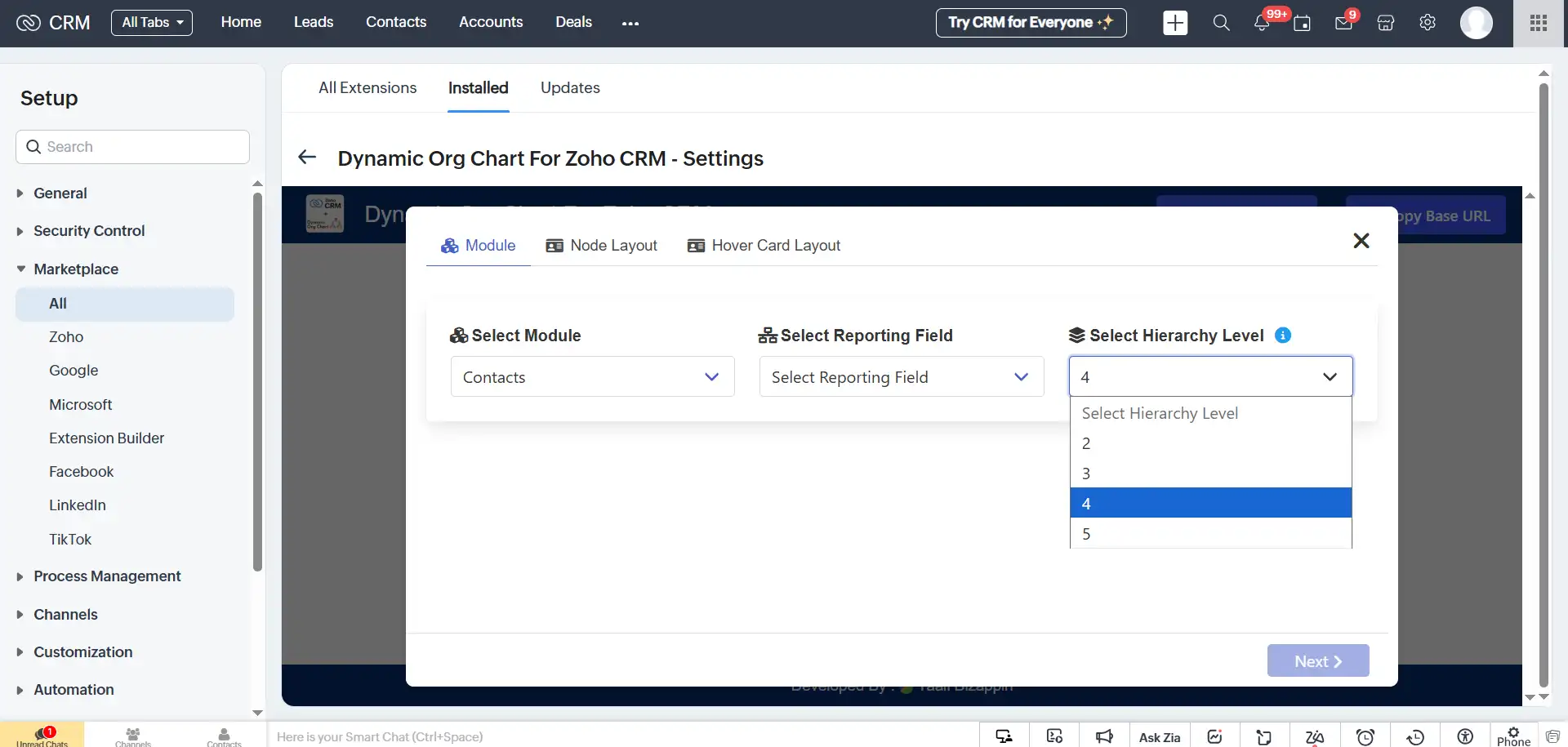 Multi-Level Hierarchy Display
