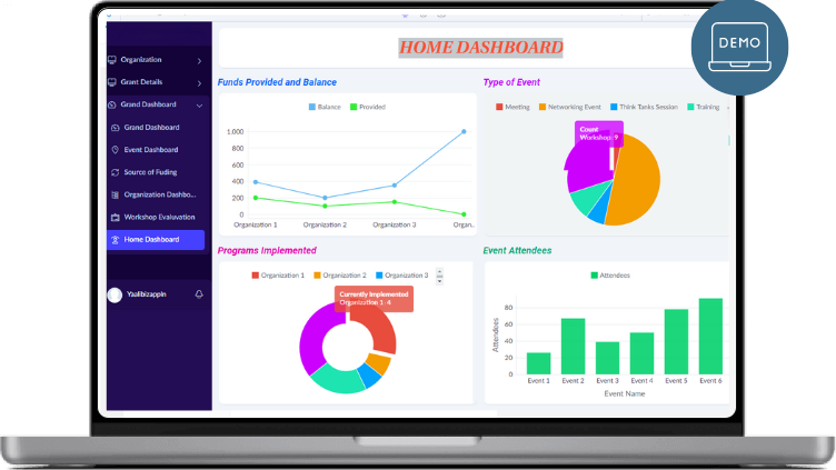 Custom App for Non Profit Organization build using Zoho Creator