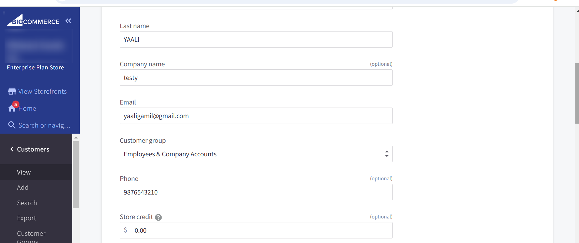 Customer group from salesforce updated for customer record in bigcommerce