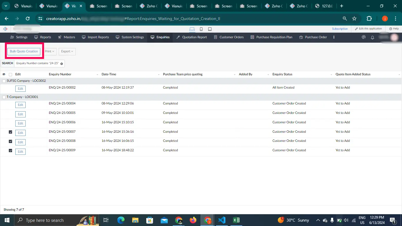 Enquiry to Quote creation in Zoho Creator