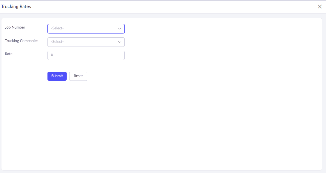 Logging truck rates details management in Zoho Creator App