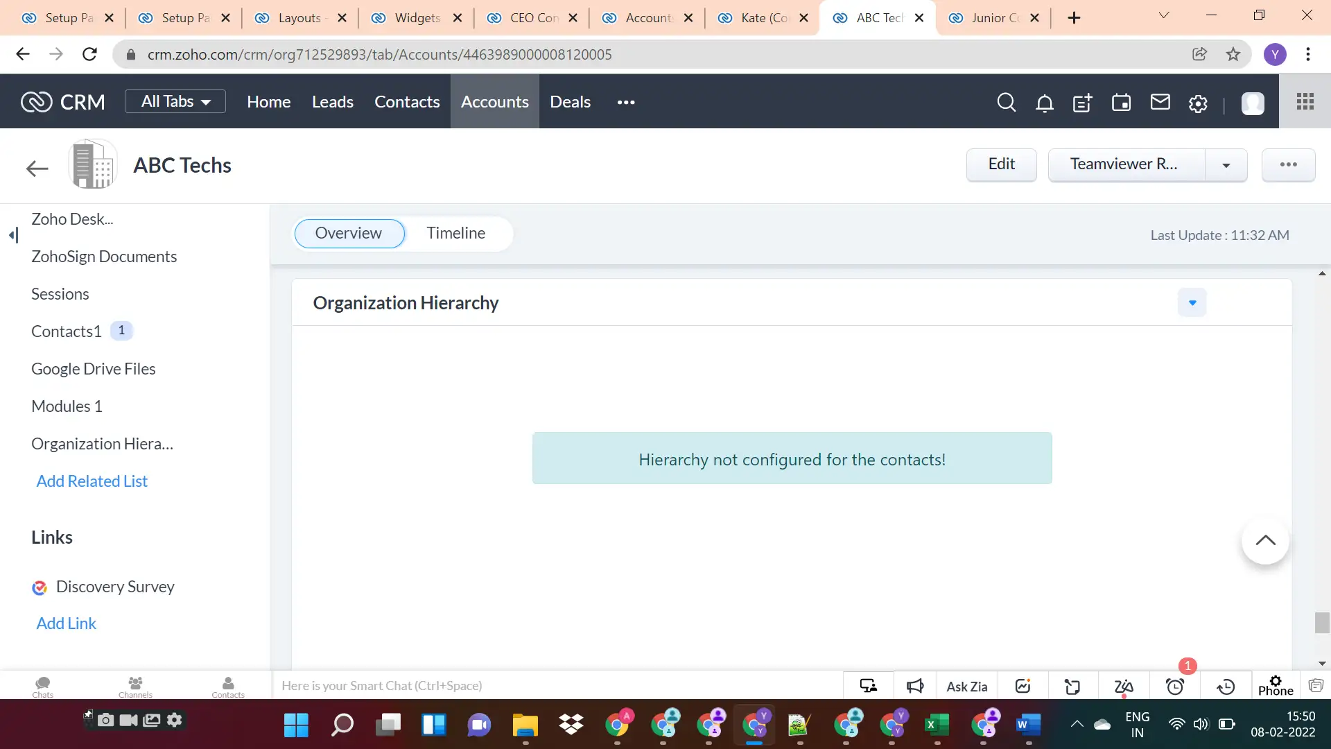 Org chart not showing if reporting to field is empty