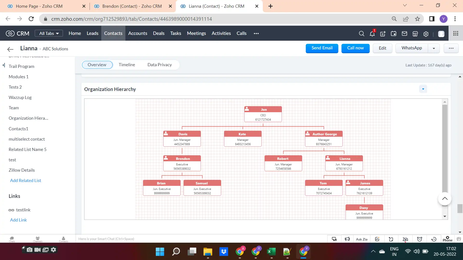 View Org Chart in Zoho CRM