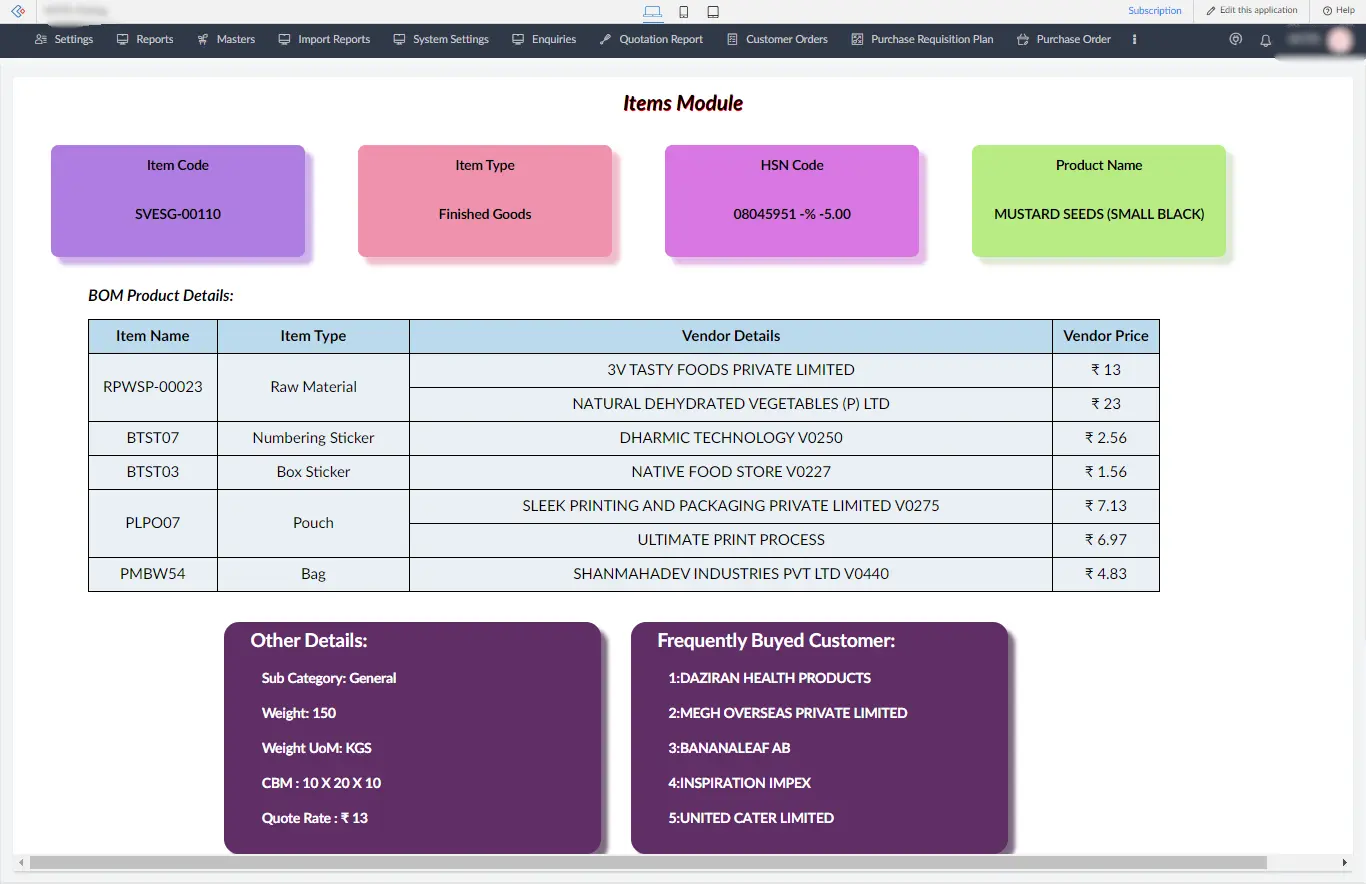Products and vendor Management in zoho creator