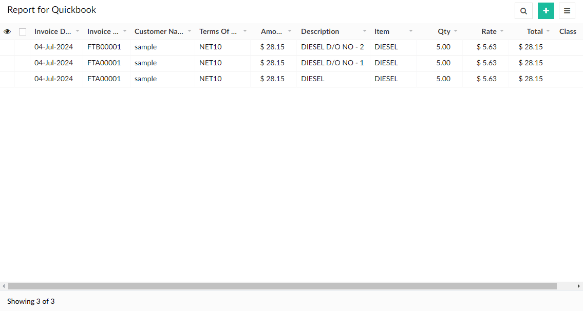 Send Invoice generated in fuel delivery app to QuickBooks