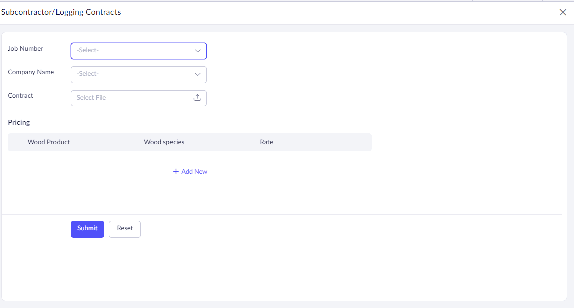 Subcontractor Management in Timber Selling Management App