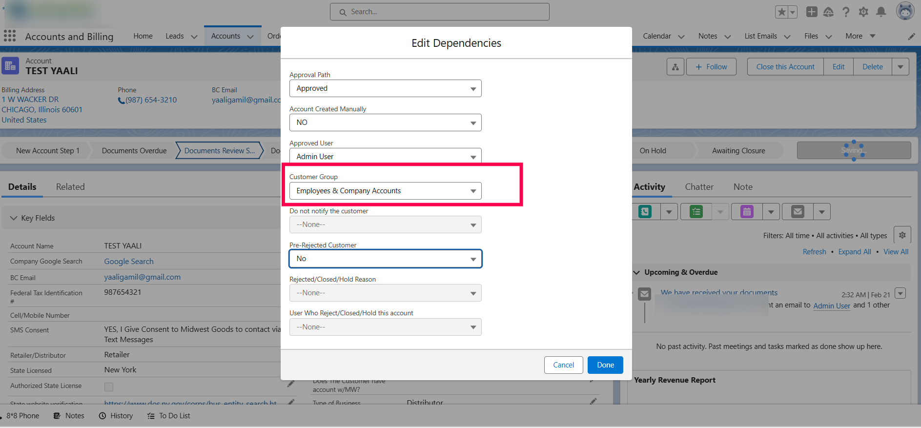 Sync customer group in salesforce with bigcommerce