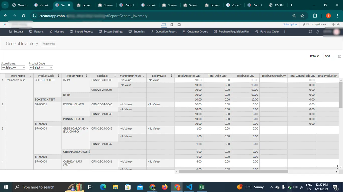 Traacking Inventory across Multiple warehouses in Zoho Creator