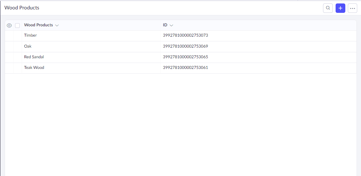 Wood Products Inventory management in Zoho Creator App