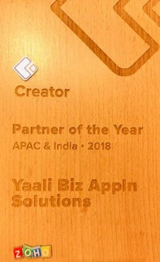 Zoho Creator award yaali