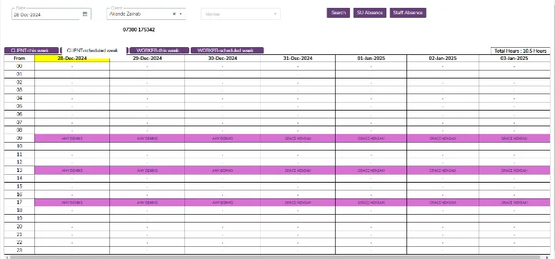 Client booking scheduled this week report view in zoho creator