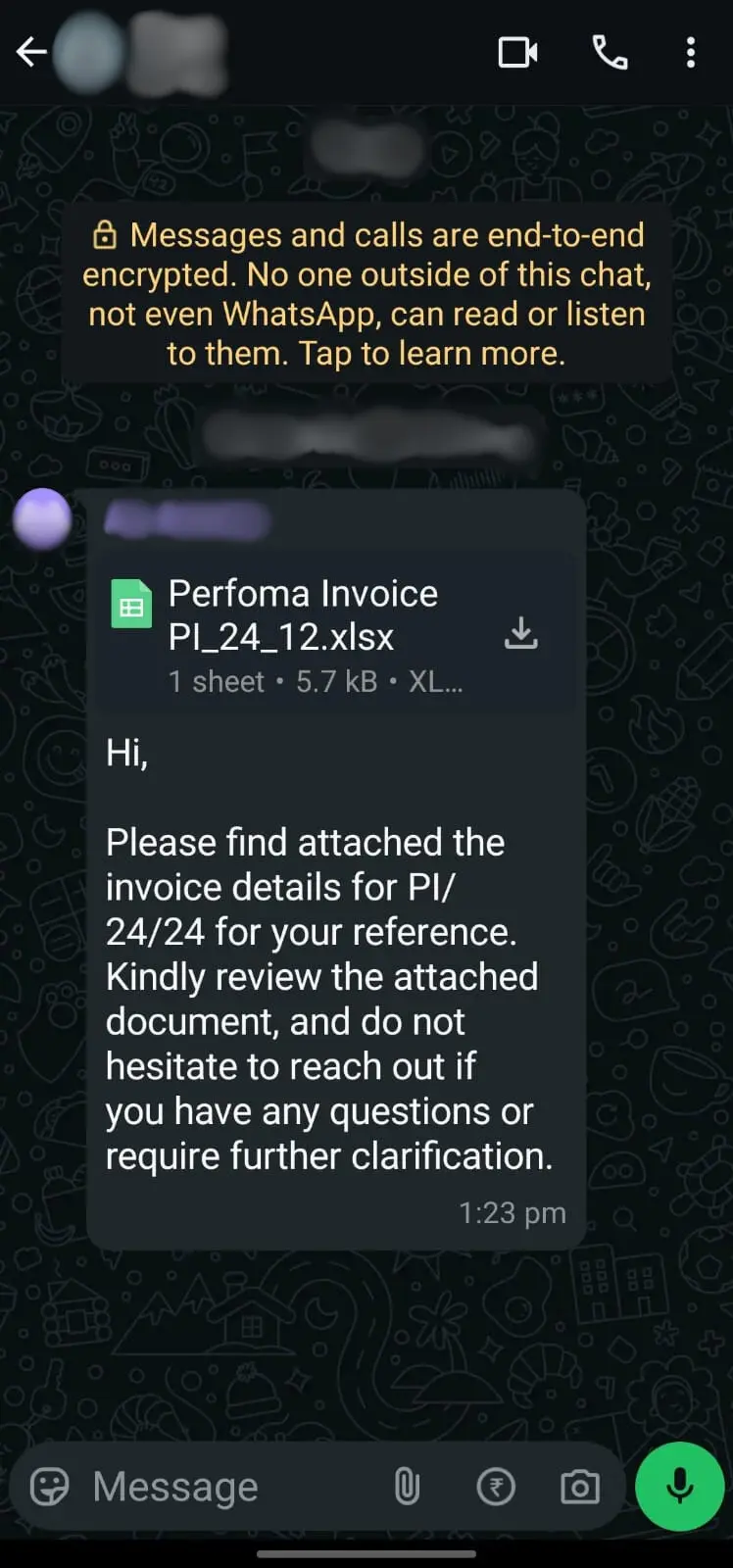 Send invoice as Excel sheet to customers for automobile spare parts exporter