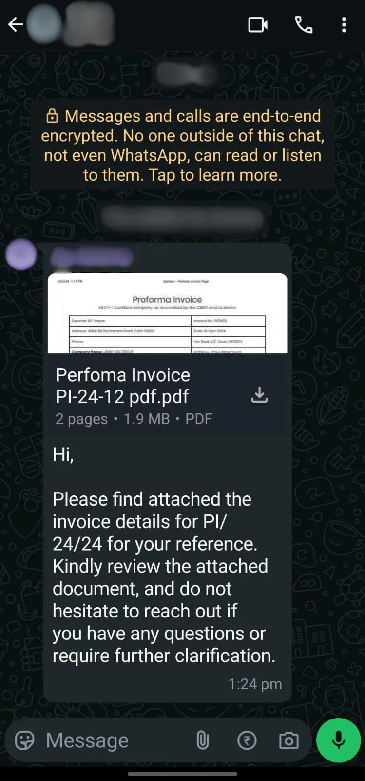 Send invoice as PDF file to customers for automobile spare parts exporter