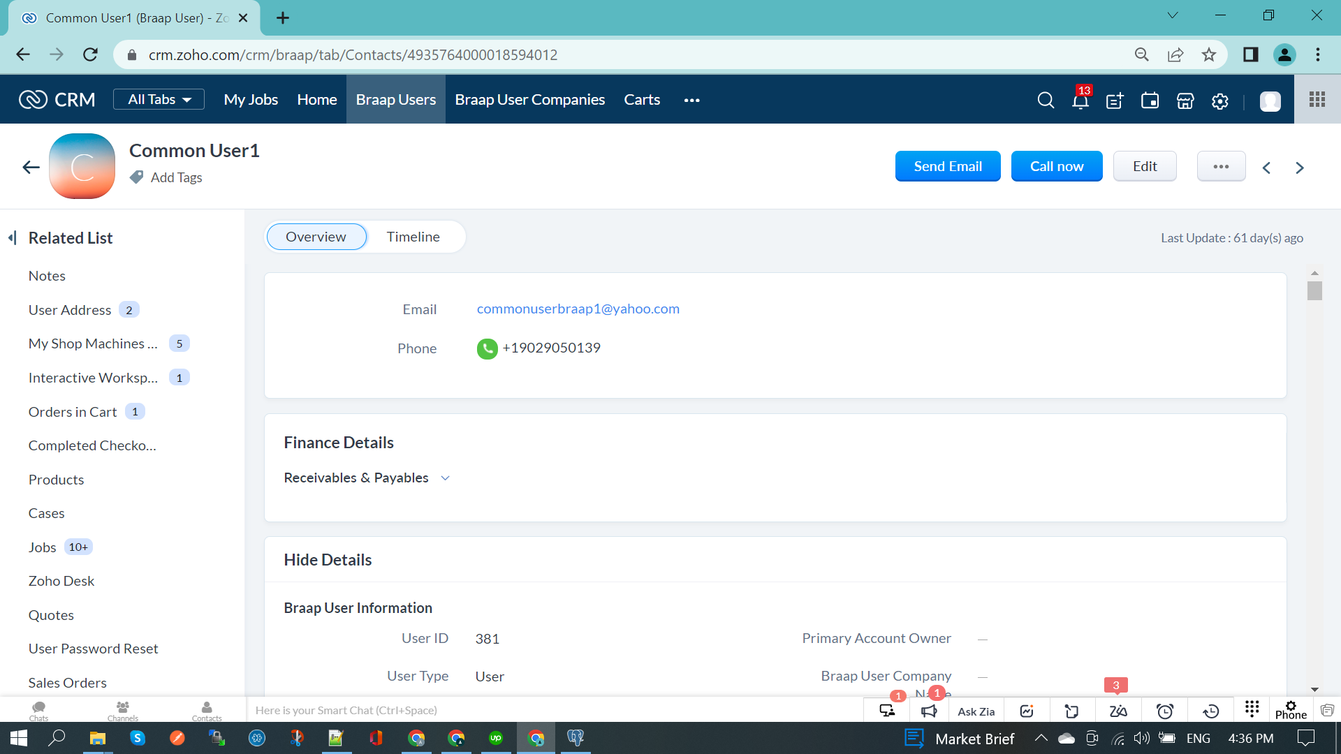 PgAdmin synced with Zoho CRM