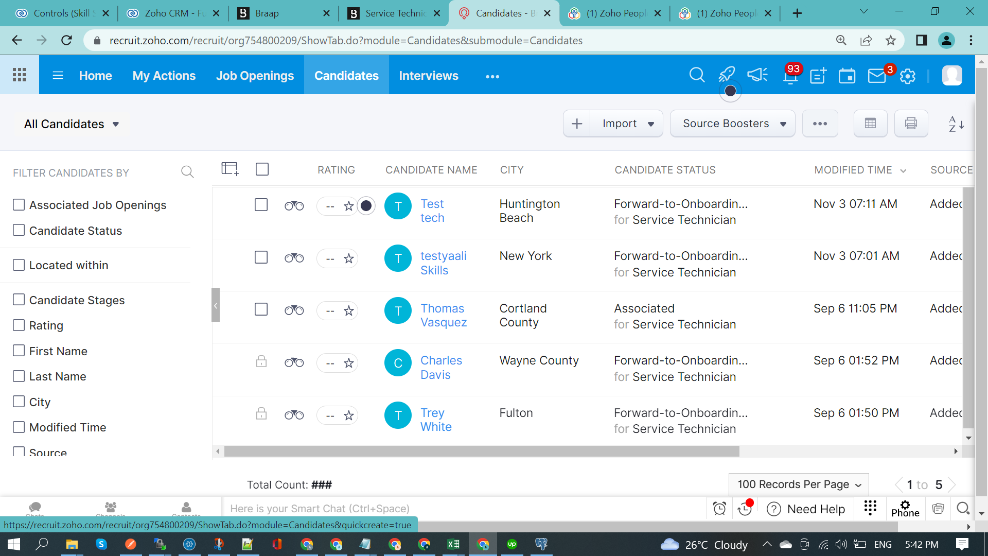Zoho CRM and recruit integration