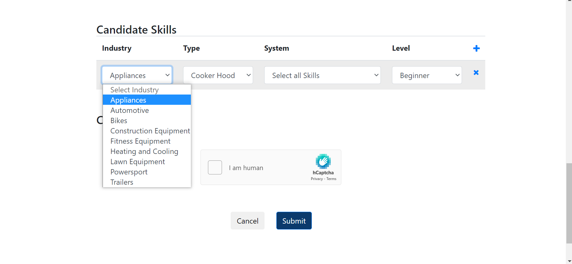 candidate skill selection in zoho recruit