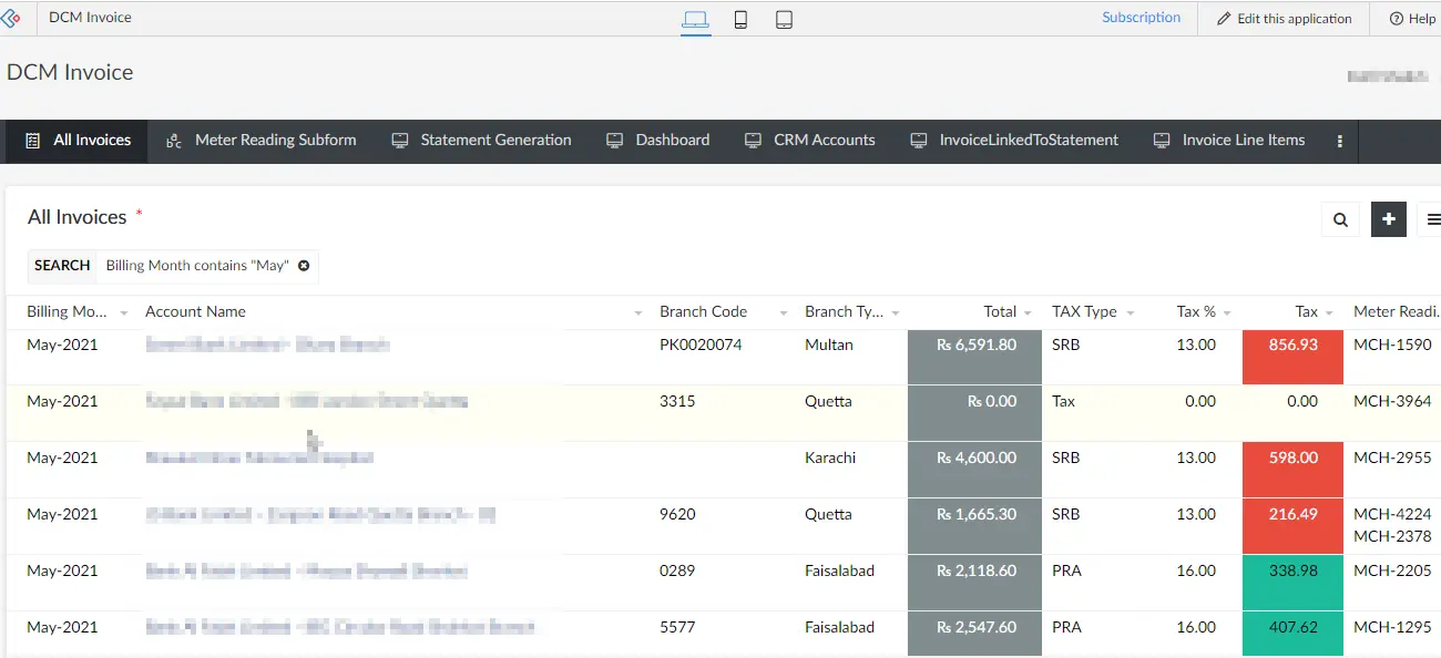 Automated billing process in zoho creator