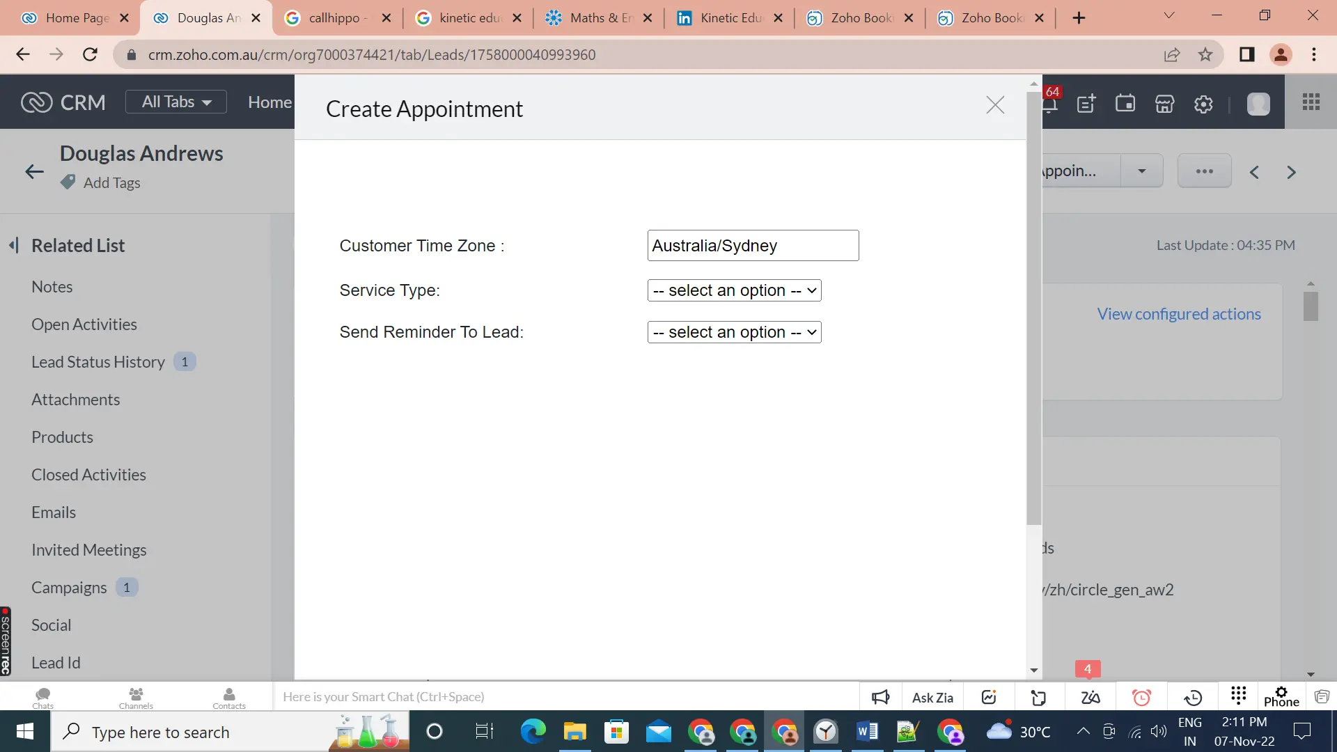 Custom widget in Zoho CRM