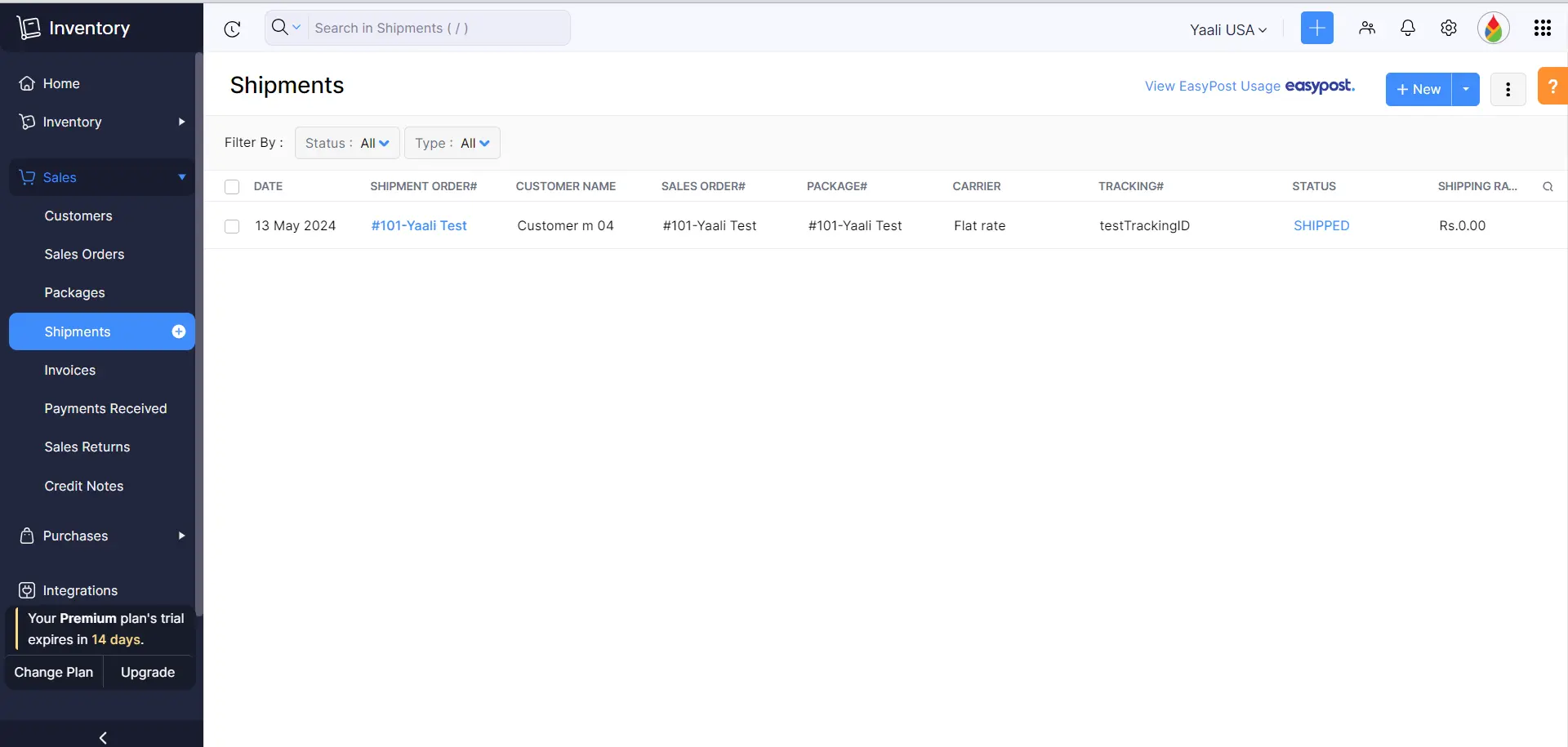 View Payment and Shipment info from BigCommerce in Zoho Inventory