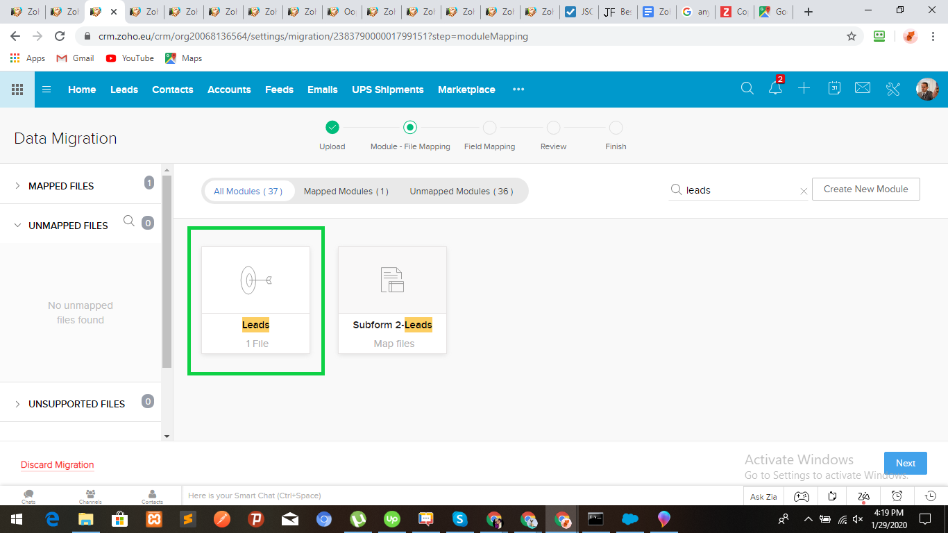 Salesforce Module Mapping