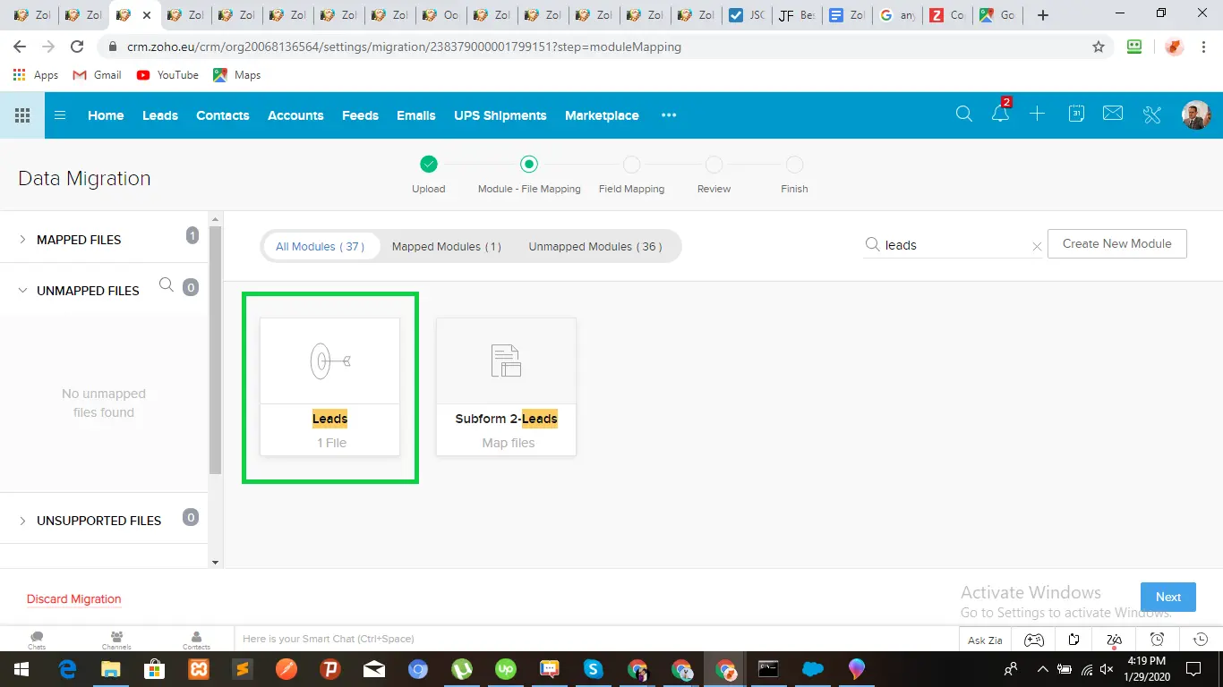Salesforce Module Mapping
