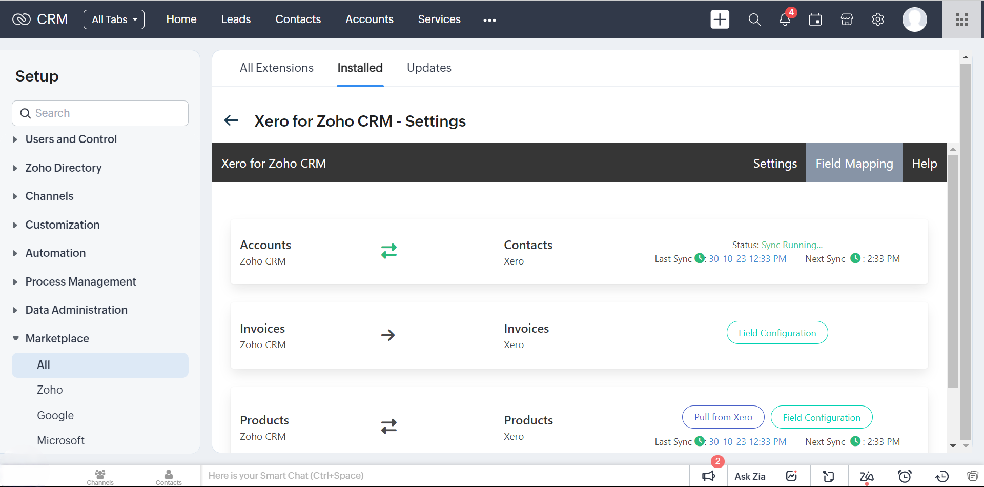 Create & Sync Xero Contacts with Zoho CRM's Accounts
