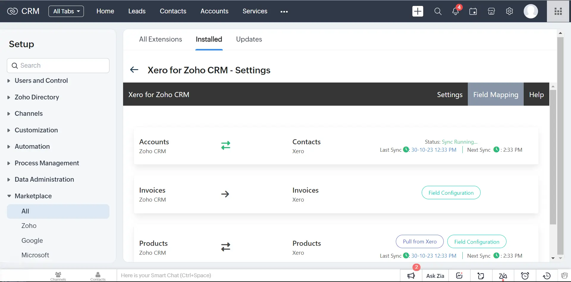 Create & Sync Xero Contacts with Zoho CRM's Accounts