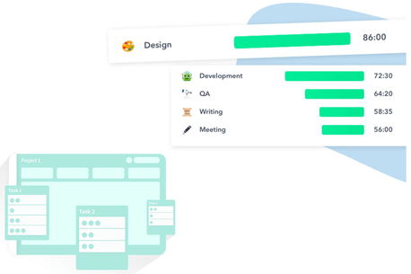 Time tracking on tasks and projects